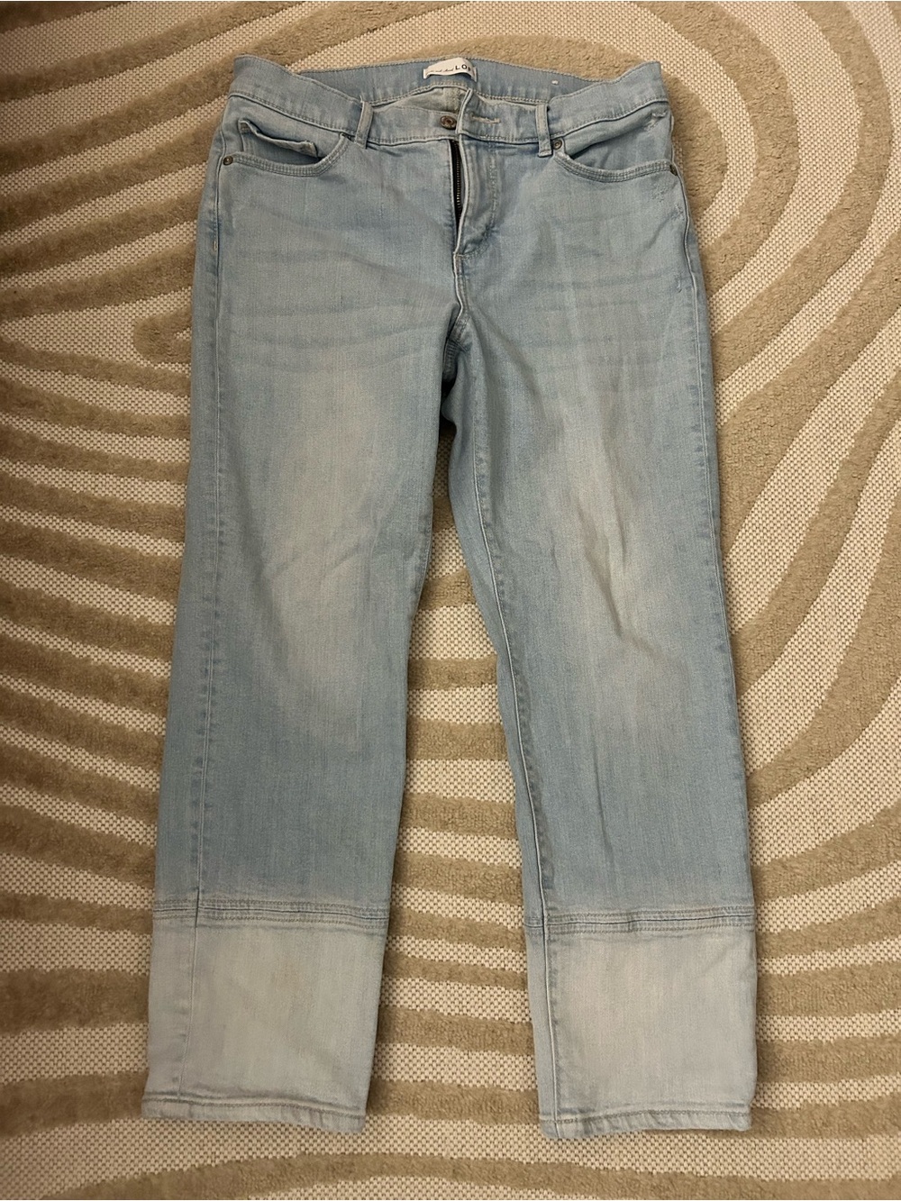 LOFT The Girlfriend Jeans Size 8/29 Two Tone Light Wash